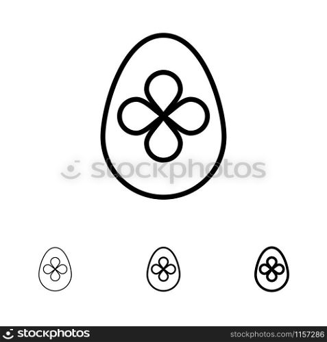 Decoration, Easter, Easter Egg, Egg Bold and thin black line icon set