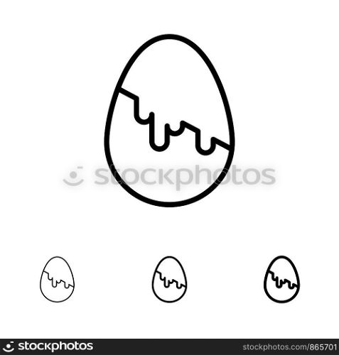 Decoration, Easter, Easter Egg, Egg Bold and thin black line icon set