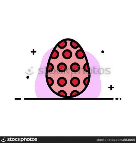 Decoration, Easter, Easter Egg, Egg Business Flat Line Filled Icon Vector Banner Template