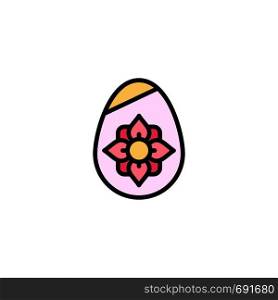 Decoration, Easter, Easter Egg, Egg Business Logo Template. Flat Color