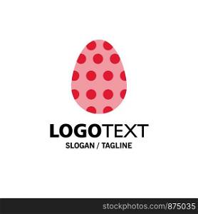 Decoration, Easter, Easter Egg, Egg Business Logo Template. Flat Color
