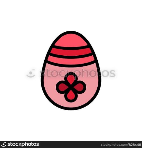Decoration, Easter, Easter Egg, Egg Flat Color Icon. Vector icon banner Template