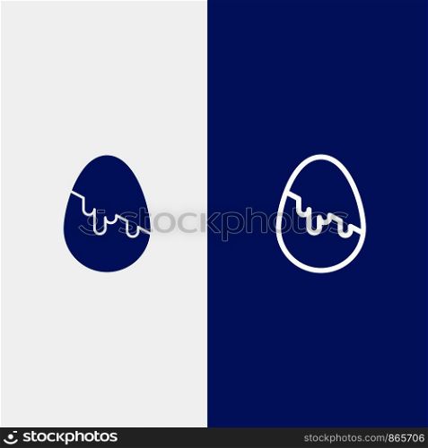 Decoration, Easter, Easter Egg, Egg Line and Glyph Solid icon Blue banner Line and Glyph Solid icon Blue banner