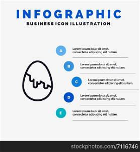 Decoration, Easter, Easter Egg, Egg Line icon with 5 steps presentation infographics Background