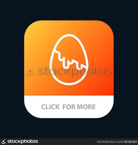 Decoration, Easter, Easter Egg, Egg Mobile App Button. Android and IOS Line Version