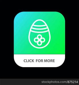 Decoration, Easter, Easter Egg, Egg Mobile App Button. Android and IOS Line Version