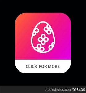 Decoration, Easter, Easter Egg, Egg Mobile App Button. Android and IOS Line Version