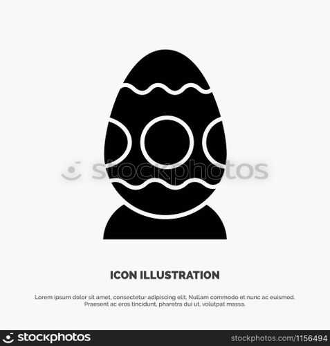 Decoration, Easter, Easter Egg, Egg solid Glyph Icon vector