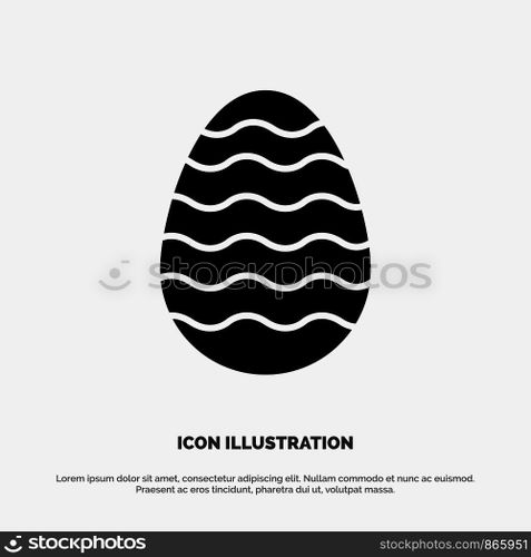 Decoration, Easter, Easter Egg, Egg solid Glyph Icon vector