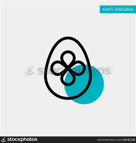 Decoration, Easter, Easter Egg, Egg turquoise highlight circle point Vector icon