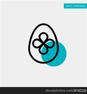 Decoration, Easter, Easter Egg, Egg turquoise highlight circle point Vector icon