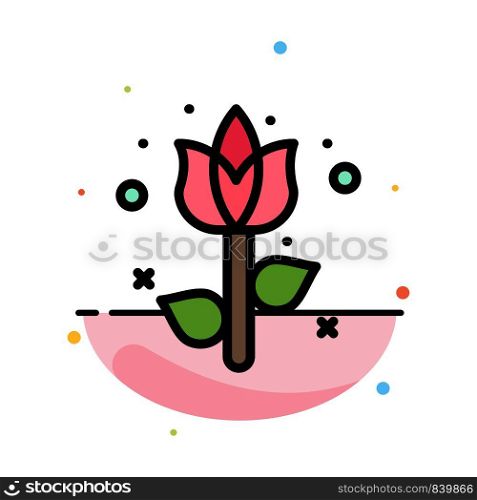 Decoration, Easter, Flower, Plant Abstract Flat Color Icon Template
