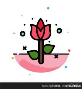 Decoration, Easter, Flower, Plant Abstract Flat Color Icon Template