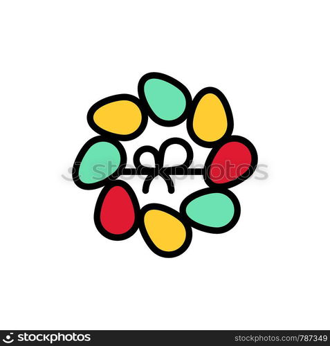 Decoration, Easter, Flower, Plant Flat Color Icon. Vector icon banner Template