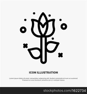 Decoration, Easter, Flower, Plant Line Icon Vector