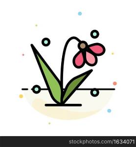 Decoration, Easter, Plant, Tulip Abstract Flat Color Icon Template