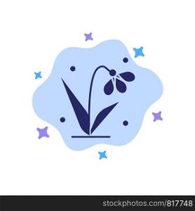 Decoration, Easter, Plant, Tulip Blue Icon on Abstract Cloud Background