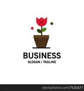 Decoration, Easter, Plant, Tulip Business Logo Template. Flat Color
