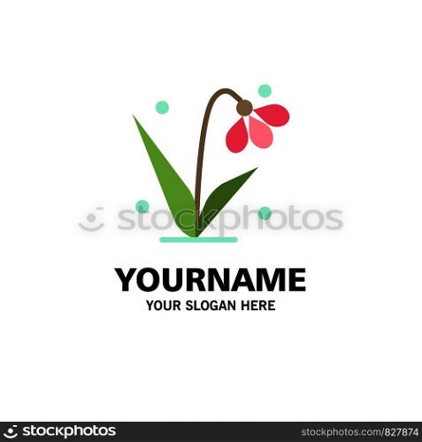Decoration, Easter, Plant, Tulip Business Logo Template. Flat Color