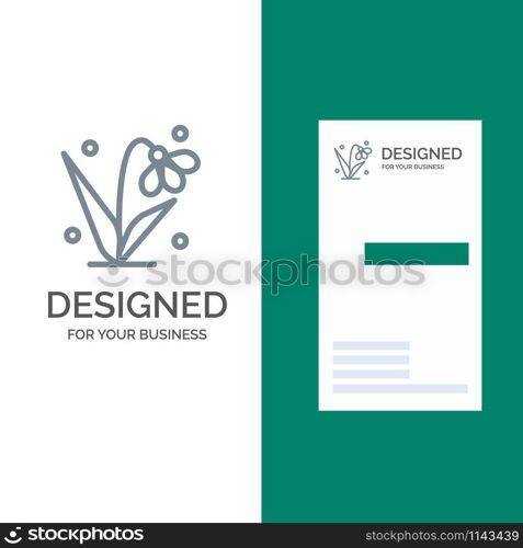 Decoration, Easter, Plant, Tulip Grey Logo Design and Business Card Template