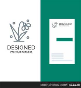 Decoration, Easter, Plant, Tulip Grey Logo Design and Business Card Template