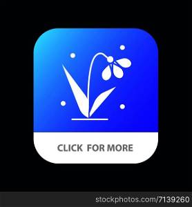 Decoration, Easter, Plant, Tulip Mobile App Button. Android and IOS Glyph Version