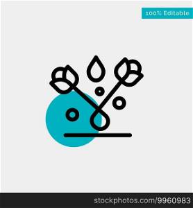 Decoration, Easter, Plant, Tulip turquoise highlight circle point Vector icon