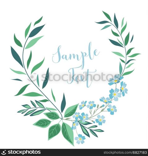 Decoration leaves and flowers. Vector illustration of flower. Decoration leaves and flowers