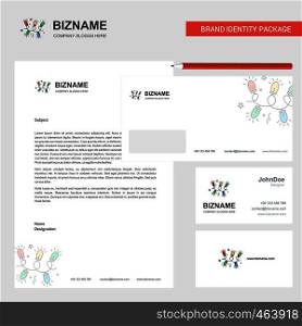 Decoration lights Business Letterhead, Envelope and visiting Card Design vector template