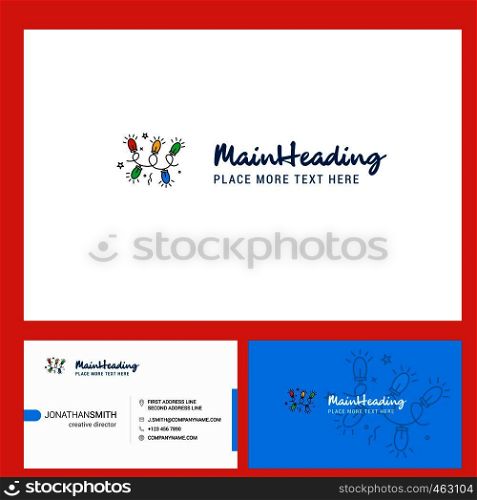 Decoration lights Logo design with Tagline & Front and Back Busienss Card Template. Vector Creative Design