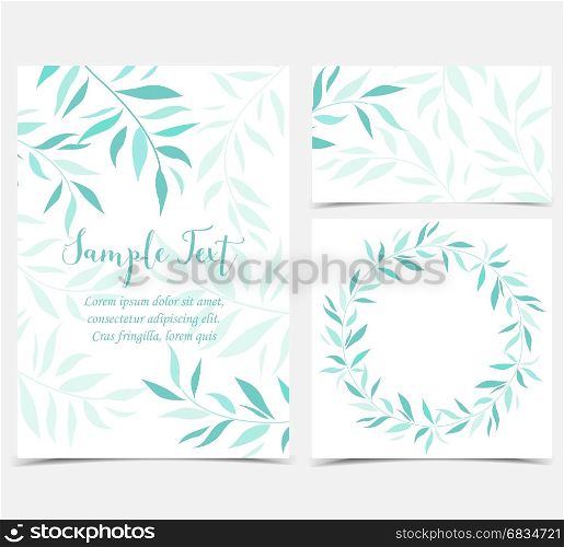 Decoration of branches and leaves. Vector illustration decoration of branches and leaves in a circle
