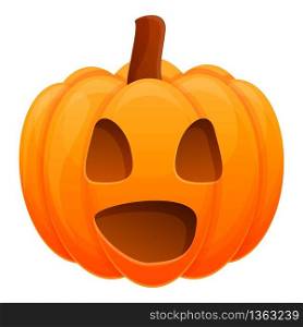 Decoration pumpkin icon. Cartoon of decoration pumpkin vector icon for web design isolated on white background. Decoration pumpkin icon, cartoon style