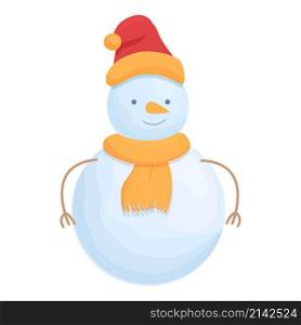 Decoration snowman icon cartoon vector. Scarf fun. Ice snow man. Decoration snowman icon cartoon vector. Scarf fun