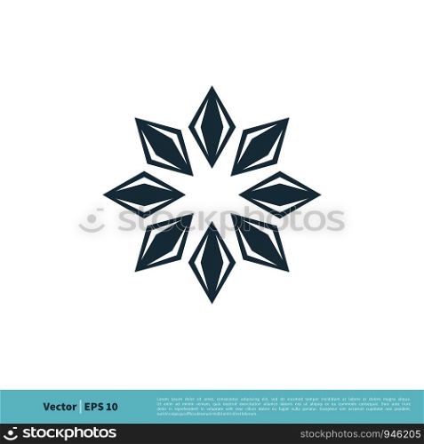 Decoration Star Ornamental Icon Vector Logo Template Illustration Design. Vector EPS 10.