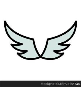 Decoration wings icon. Outline decoration wings vector icon color flat isolated. Decoration wings icon color outline vector
