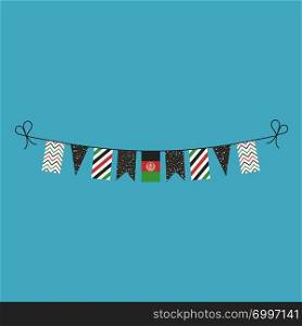Decorations bunting flags for Afghanistan national day holiday in flat design. Independence day or National day holiday concept.