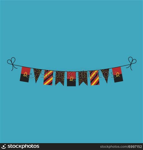 Decorations bunting flags for Angola national day holiday in flat design. Independence day or National day holiday concept.