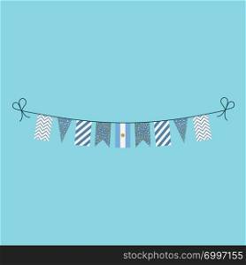 Decorations bunting flags for Argentina national day holiday in flat design. Independence day or National day holiday concept.