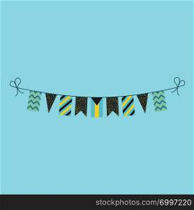 Decorations bunting flags for Bahamas national day holiday in flat design. Independence day or National day holiday concept.