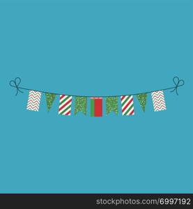 Decorations bunting flags for Belarus national day holiday in flat design. Independence day or National day holiday concept.