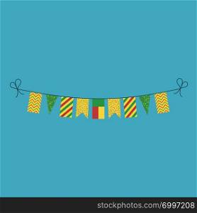 Decorations bunting flags for Benin national day holiday in flat design. Independence day or National day holiday concept.