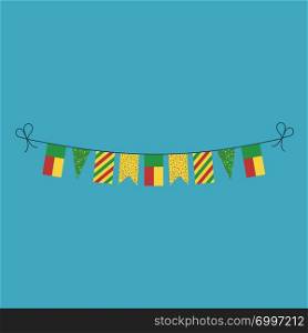 Decorations bunting flags for Benin national day holiday in flat design. Independence day or National day holiday concept.