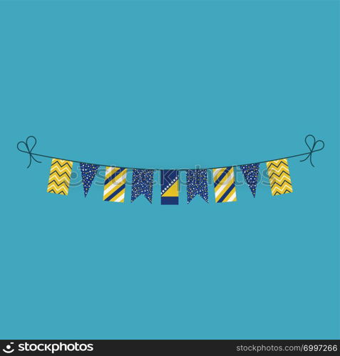 Decorations bunting flags for Bosnia and Herzegovina national day holiday in flat design. Independence day or National day holiday concept.