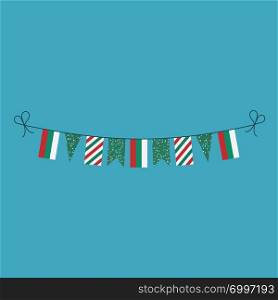 Decorations bunting flags for Bulgaria national day holiday in flat design. Independence day or National day holiday concept.