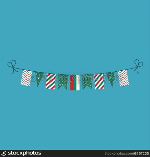 Decorations bunting flags for Bulgaria national day holiday in flat design. Independence day or National day holiday concept.