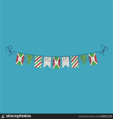 Decorations bunting flags for Burundi national day holiday in flat design. Independence day or National day holiday concept.