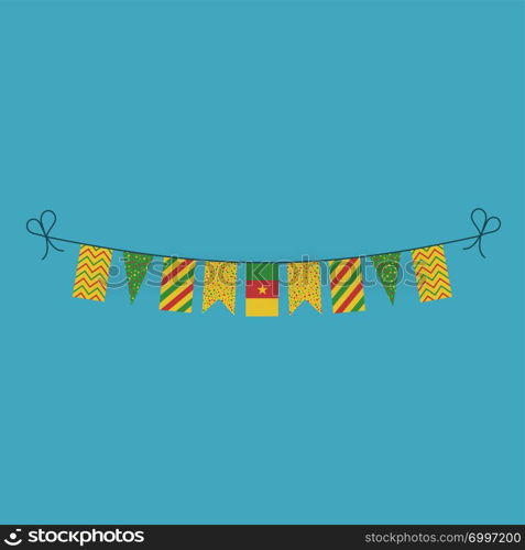 Decorations bunting flags for Cameroon national day holiday in flat design. Independence day or National day holiday concept.