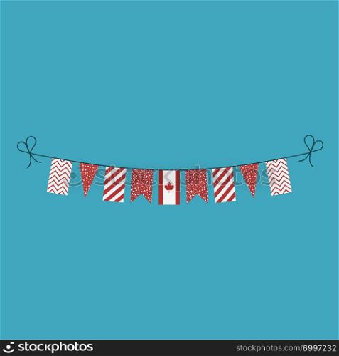 Decorations bunting flags for Canada national day holiday in flat design. Independence day or National day holiday concept.