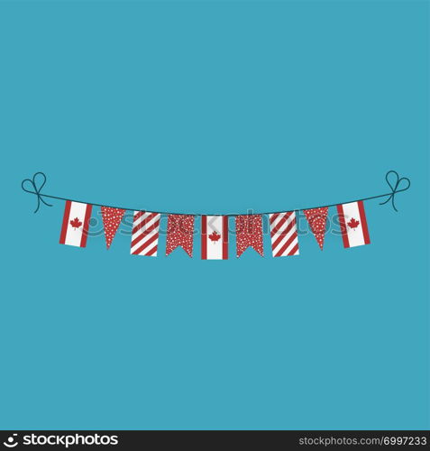 Decorations bunting flags for Canada national day holiday in flat design. Independence day or National day holiday concept.