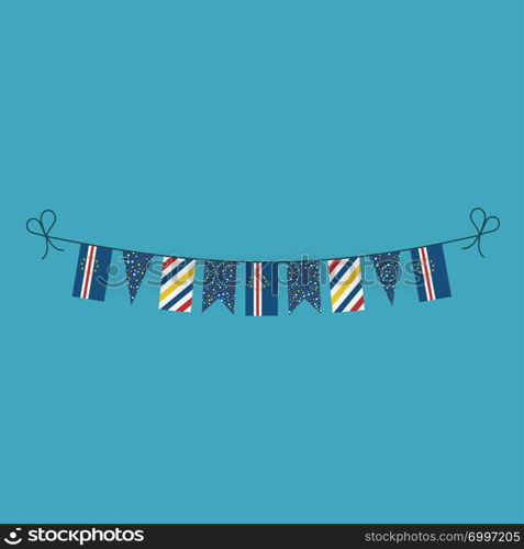 Decorations bunting flags for Cape Verde national day holiday in flat design. Independence day or National day holiday concept.
